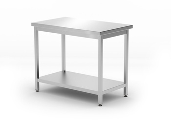 Stół centralny z półką Budget Line – skręcany 1000x600x(H)850 | HENDI 817162