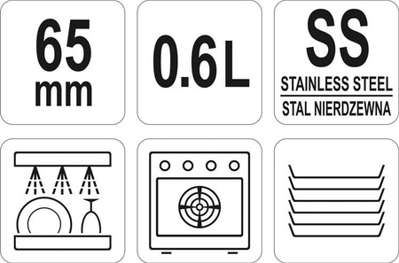 POJEMNIK GASTRONOMICZNY ZE STALI NIERDZEWNEJ GN 1/9 65MM 0,6L | YG-00295