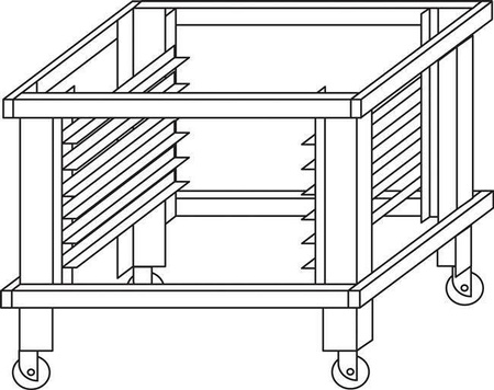 Podstawa z prowadnicami na kołach do pieca S105 H=600mm
