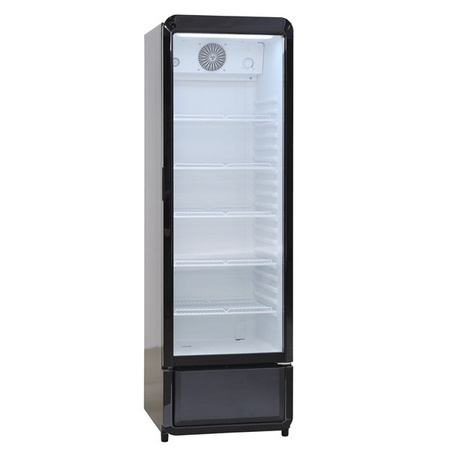 Szafa chłodnicza przeszklona DC280BD | czarna | zaokrąglone rogi | 258l