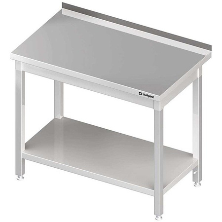 Geschweißter Stahltisch mit Regal, wandmontiert, 1400x600x850 mm 612346 STALGAST