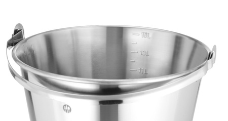 Wiadro z pierścieniem ze stali nierdzewnej i podziałką 15l HENDI 516720