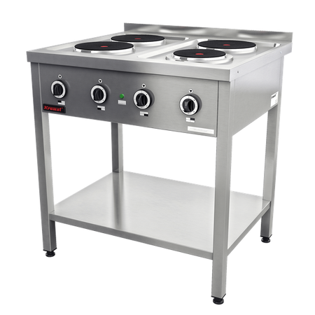 Open base 4 plate electric cooker 3x2.6kW + 1x2.0kW 000.KE-4M Kromet