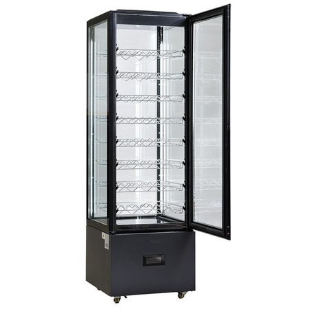 Witryna chłodnicza | cukiernicza | panoramiczna | LED | czarna | 250 l | DC402BB