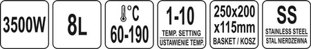 FRYTOWNICA INDUKCYJNA 8L 3500W | YG-04705