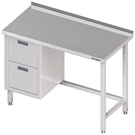 Wall table with two drawer block (L),without shelf 1300x600x850 mm STALGAST MEBLE 980246130