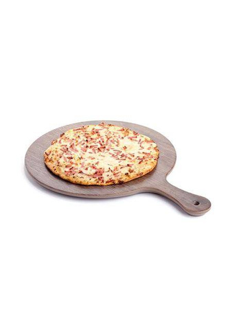Melamine serving plate with handle- imitation wood, HENDI circle 561300