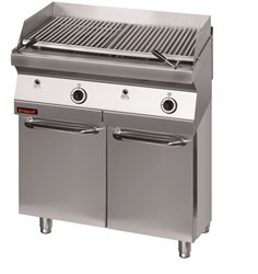 Lawa grill 800 mm 14kW na podstawie szafkowej zamkniętej 700.OGL-800.S.D Kromet