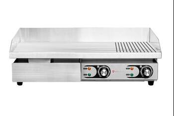 Płyta grillowa elektryczna | 2/3 gładka 1/3 ryflowana | nastawna | 4,4 kW | 730x470x250 mm | RQEG820-2 | RESTO QUALITY RQEG820-2