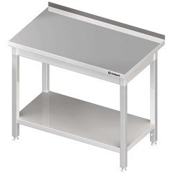 Stół stalowy z półką, przyścienny, spawany, 1000x600x850 mm 612306 STALGAST OUTLET