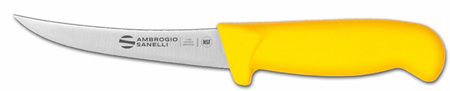 Ambrogio Sanelli Supra Colore, nóż do trybowania, zakrzywiony, ŻÓŁTY, 13 cm  | HENDI S301.013Y
