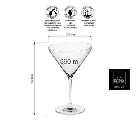 Kieliszek do martini Edge, 390ml