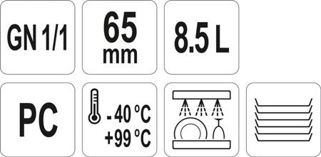 POJEMNIK GASTRONOMICZNY GN 1/1 65MM PC | YG-00390