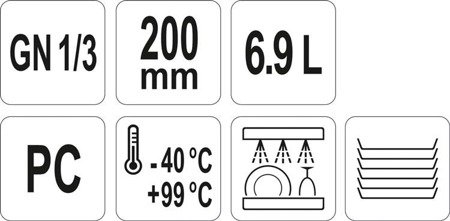 POJEMNIK GASTRONOMICZNY GN 1/3 200MM PC
 | YG-00413