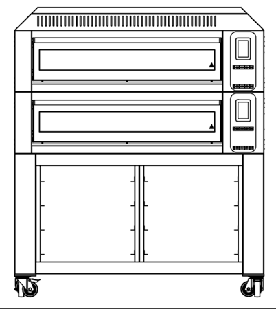 Piec elektryczny do pizzy | dwukomorowy | z podstawą z prowadnicami na blachy | 9x30 cm | COMP - 2ST L9 | RESTO QUALITY COMP - 2ST L9