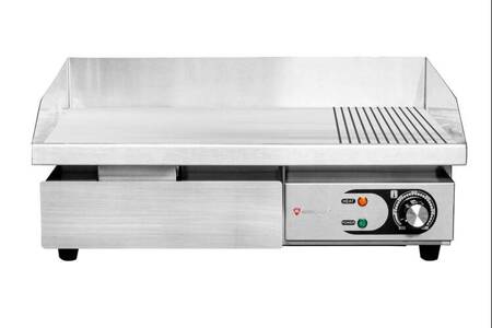 Płyta grillowa elektryczna | 2/3 gładka 1/3 ryflowana | nastawna | 3 kW | 550x430x250 mm | RQEG818-2 | RESTO QUALITY RQEG818-2