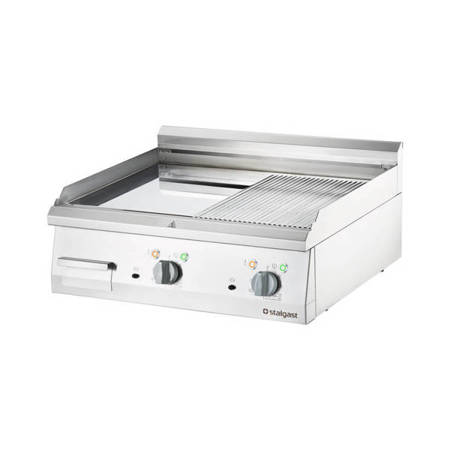 Płyta grillowa elektryczna, chromowana, gładko-ryflowana, P 8.1 kW, U 400 V STALGAST 9737300