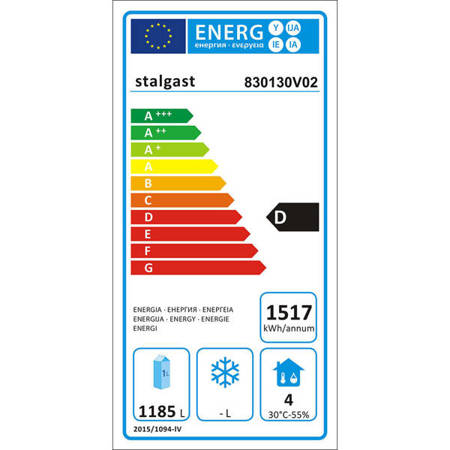 Szafa chłodnicza 2 drzwiowa ze stali nierdzewnej, GN 2/1, V 1300 l STALGAST 830130