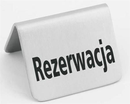 Tabliczka informacyjna, stojaca - rezerwacja, 52x40 mm - zestaw 4 sz HENDI 663714