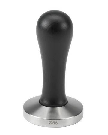 Tamper | ubijak do kawy | stal nierdzewna | czarna drewniana rączka | 58 mm | HEBBF58