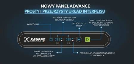 Zmywarka do szkła i spodków | kosz 350x350 | 230V | panel elektroniczny Advance | KRUPPS CUBE LINE C327